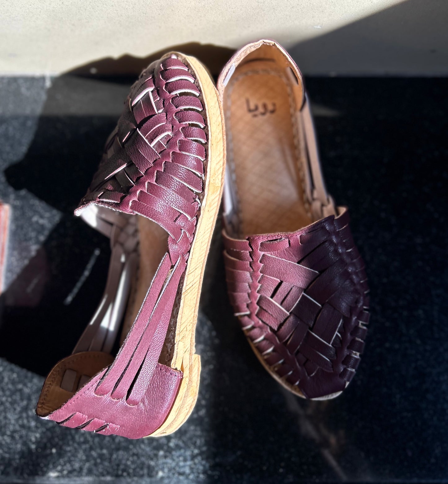 Burgundy - Closed Huaraches
