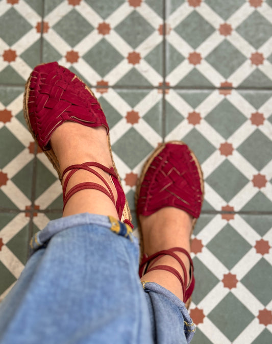 Fuchsia - Lace-up Sandals