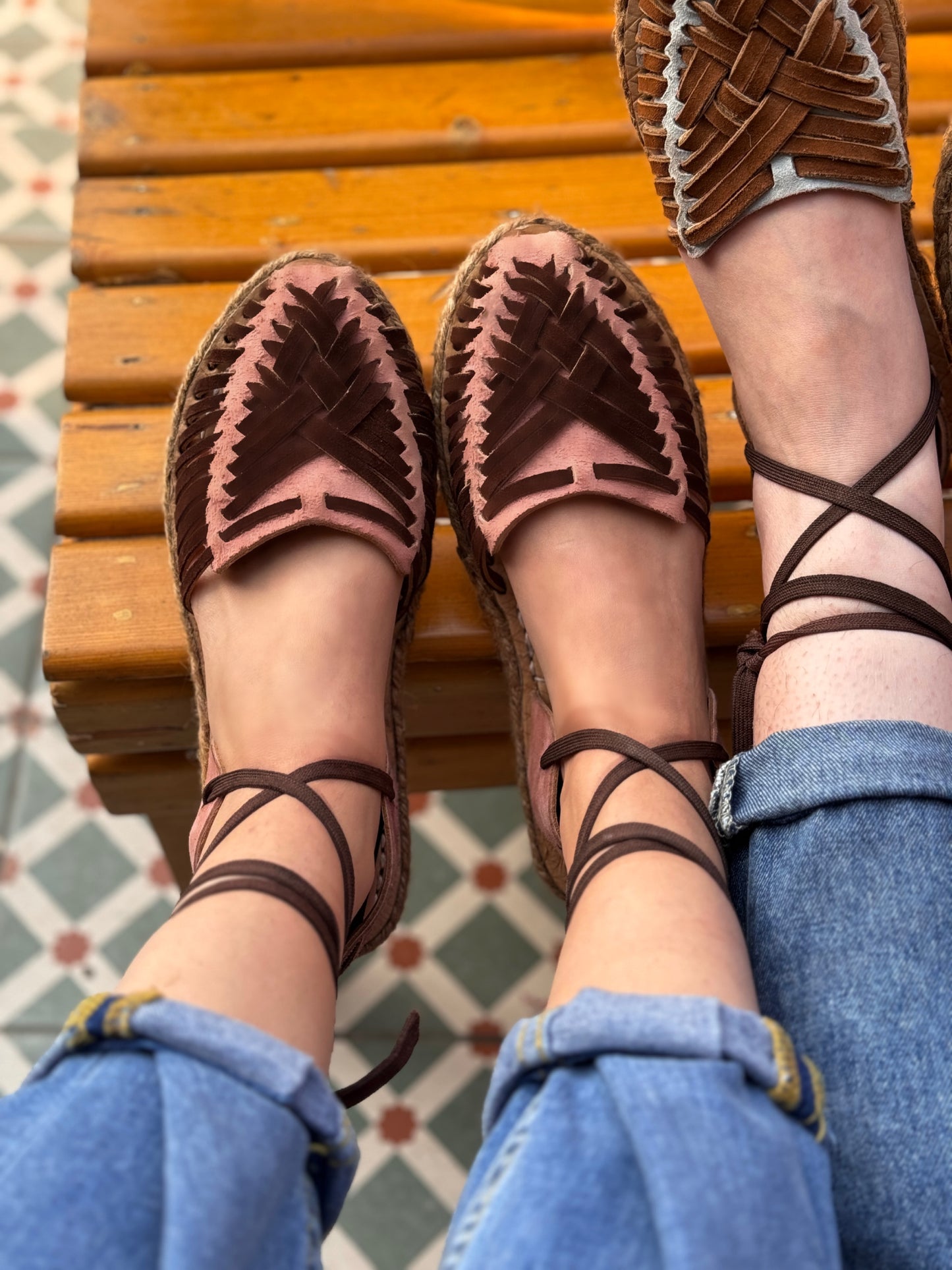 Kashmiri Chai - Lace-up Sandals