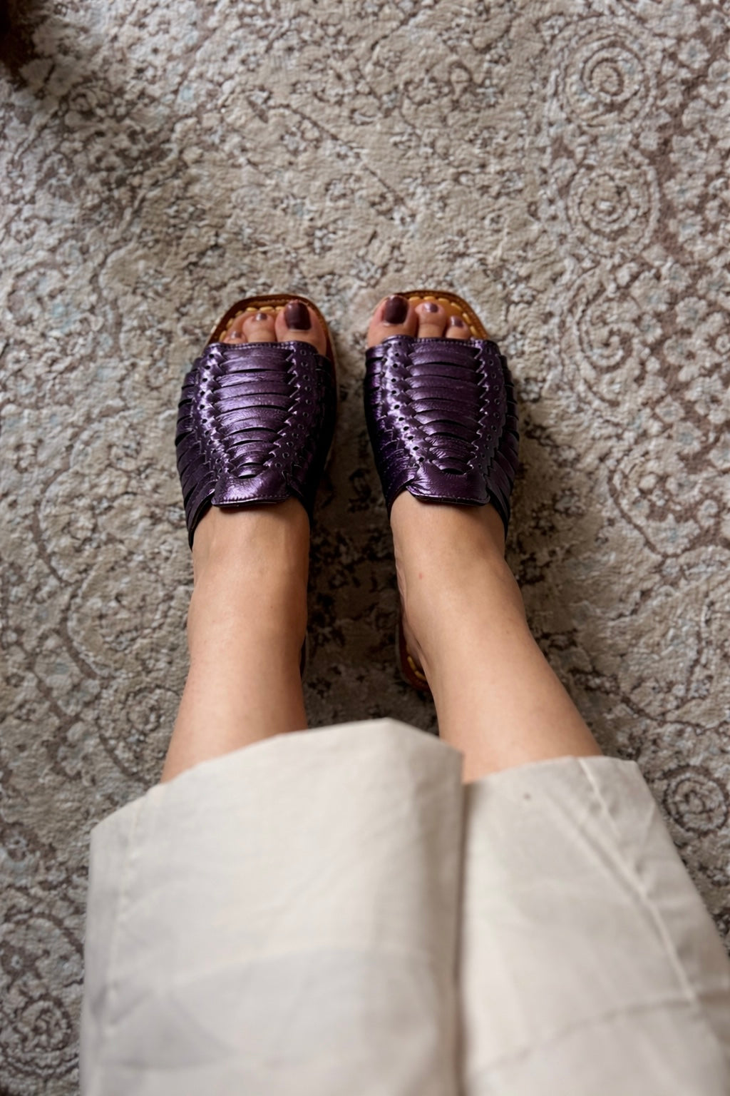 Metallic Plum - Eleven Strap Slides