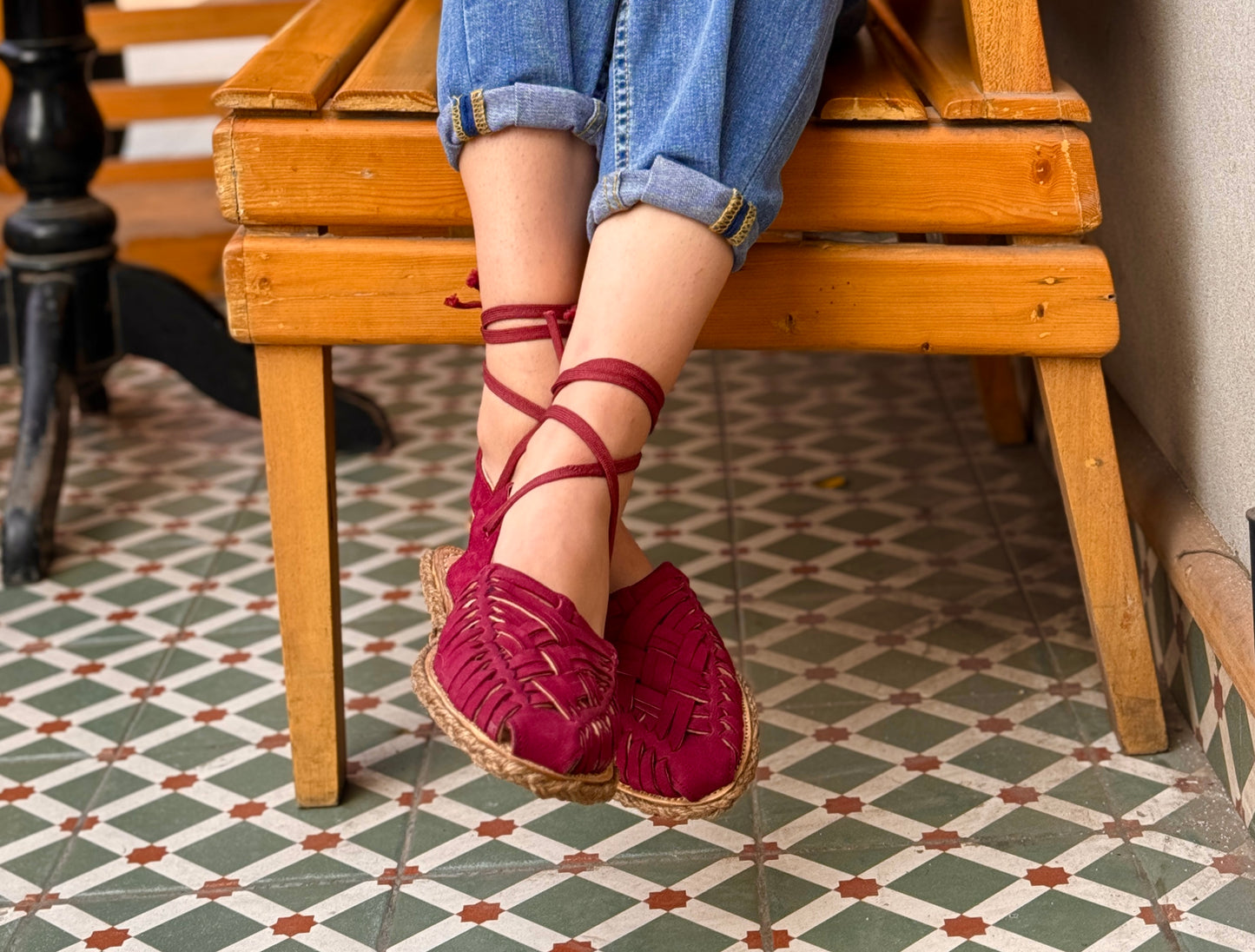 Fuchsia - Lace-up Sandals